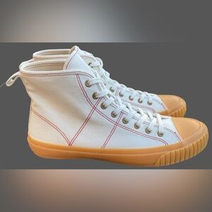 J.Crew High Top Canvas Sneakers - Ivory Gum Bottoms  Women Size 8.5 NWOT